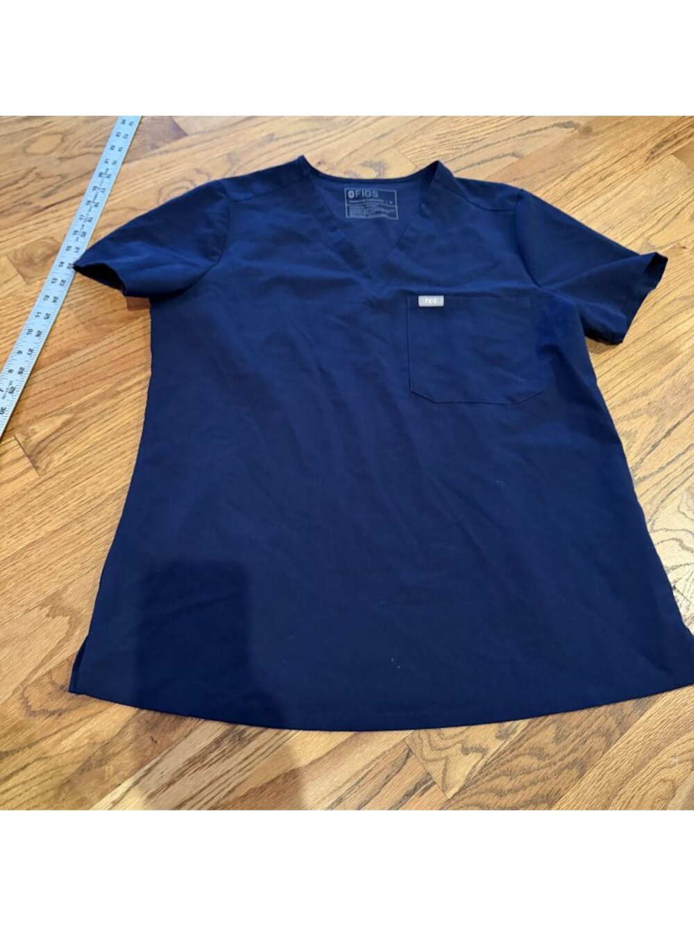 FIGS WOMENS NAVY BLUE SCRUB TOP SHIRT MEDIUM PO 3210
